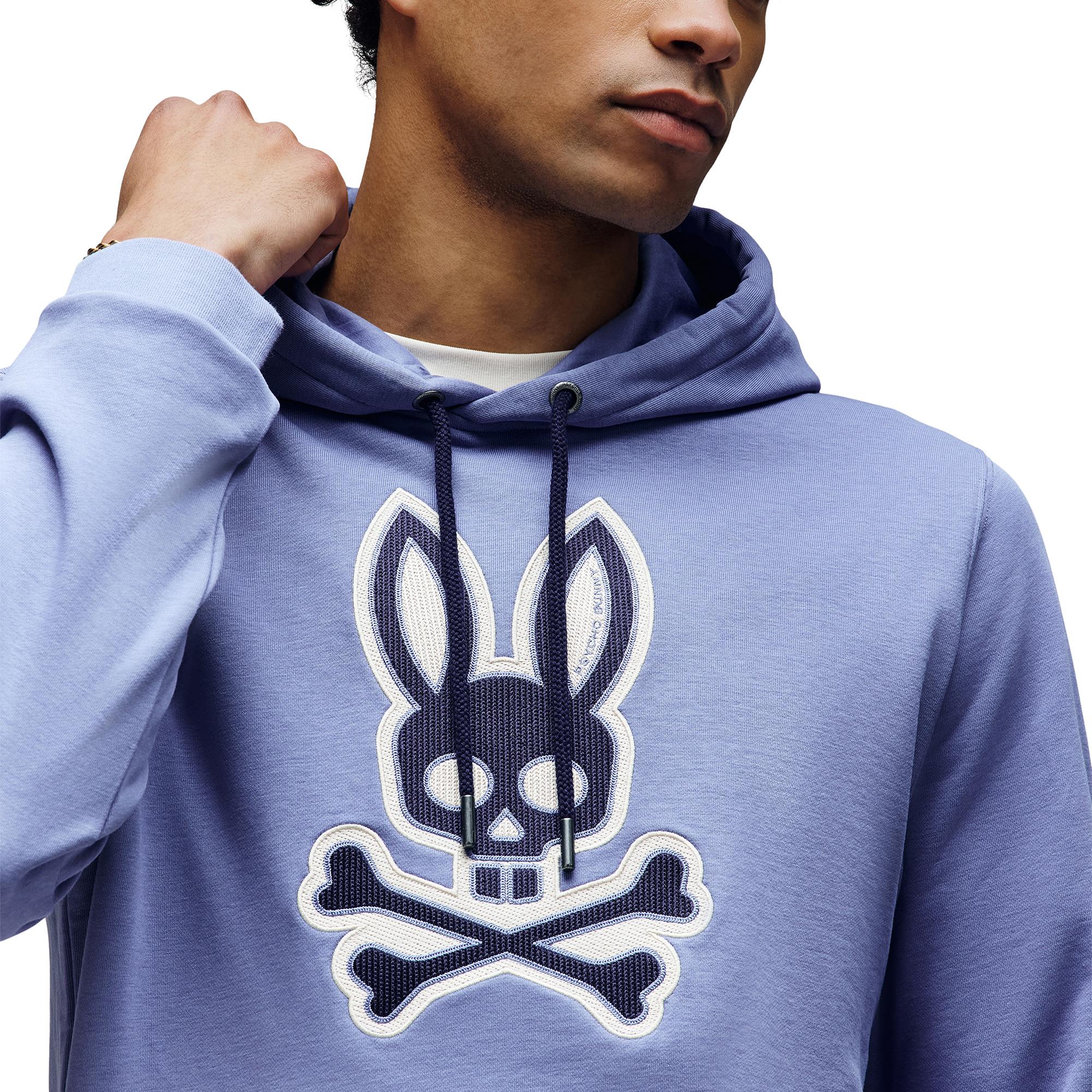 Psycho Bunny Ryder Bunny Patch Hoodie Blue Ice